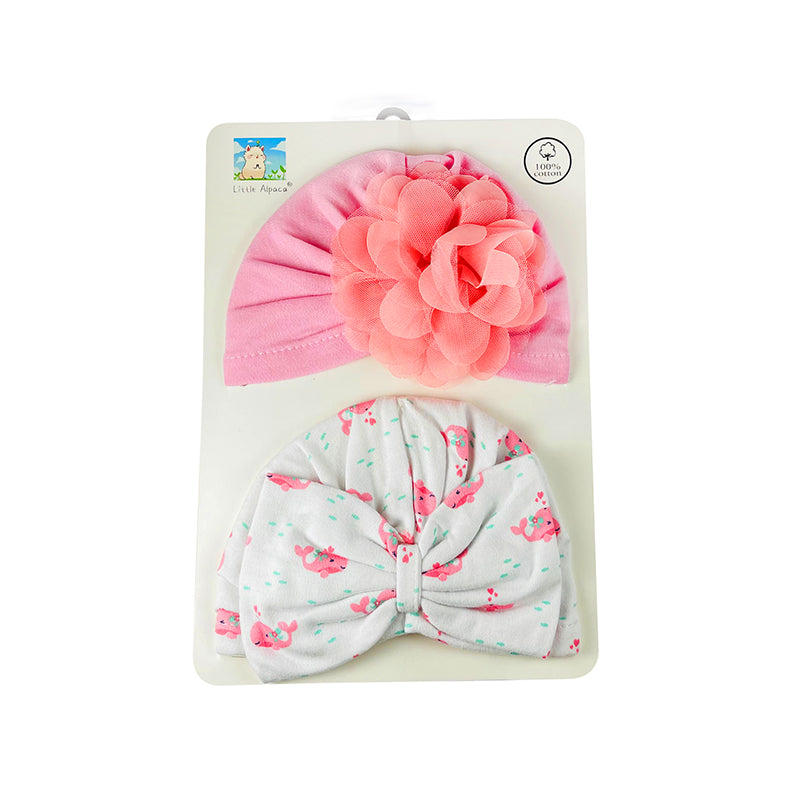 Turban Style Girls Cap Set-2 (pack of 2)