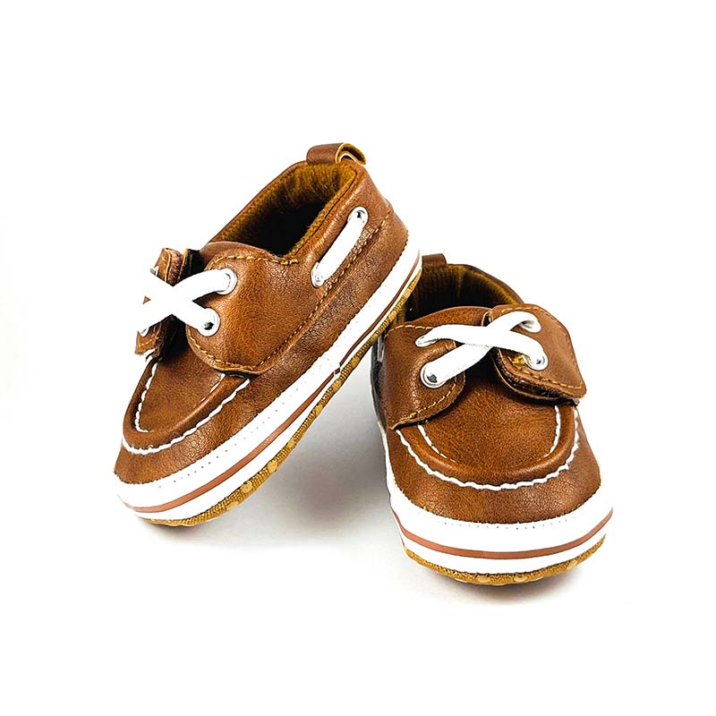 Brown Cross Laces Soft Sole Boots