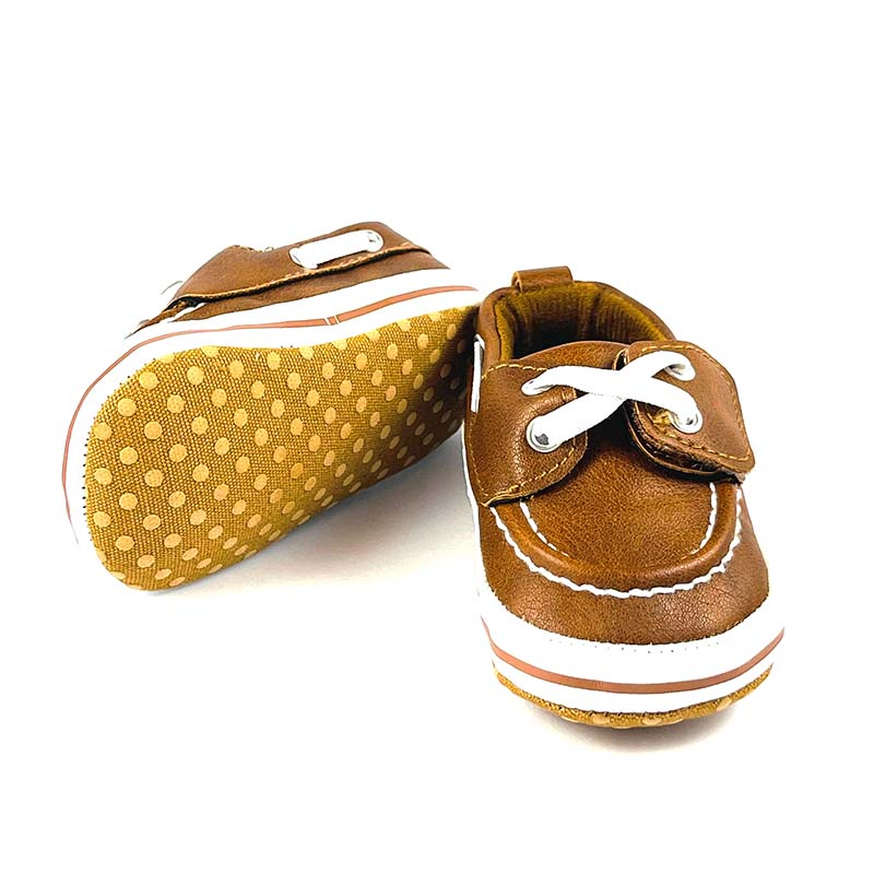 Brown Cross Laces Soft Sole Boots