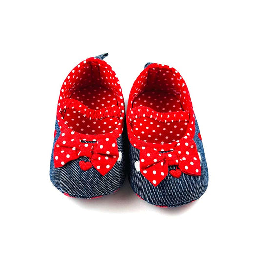 Red and Blue Bow  Polka Dots Pumps