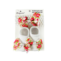 Pink Bow Headband With Booties