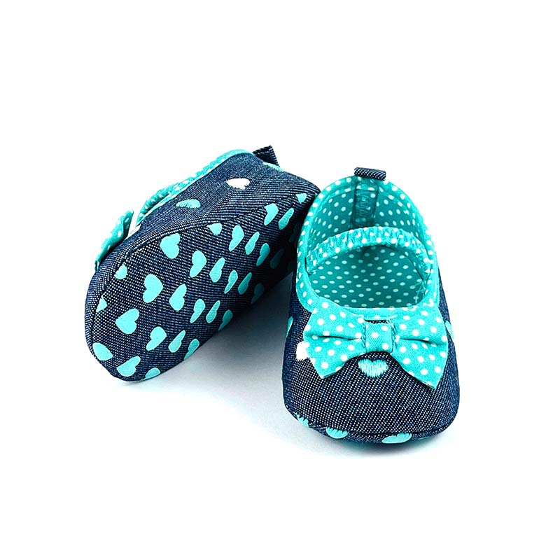 Zinc Green and Blue Bow  Polka Dots Pumps