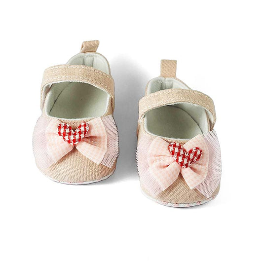 Heart Check Bow Booties