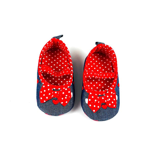 Red and Blue Bow  Polka Dots Pumps