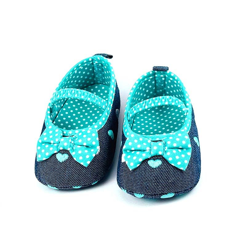 Zinc Green and Blue Bow  Polka Dots Pumps