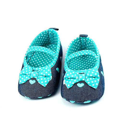 Zinc Green and Blue Bow  Polka Dots Pumps