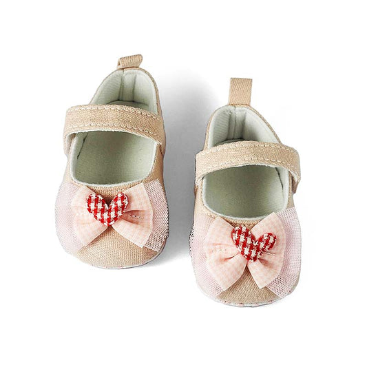 Heart Check Bow Booties