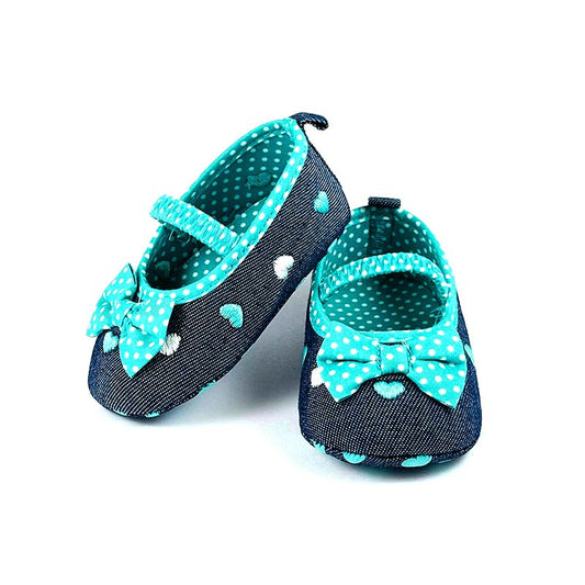 Zinc Green and Blue Bow  Polka Dots Pumps